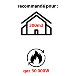Chauffage a gaz infrableu MECAFER - MH30000G - 30000 W - Compatible bu