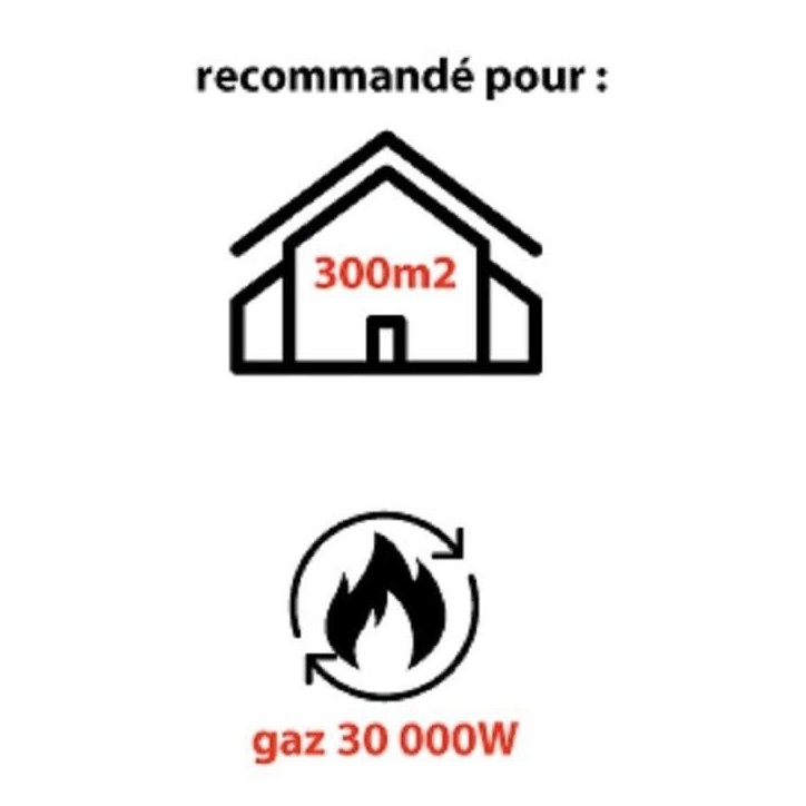 Chauffage a gaz infrableu MECAFER - MH30000G - 30000 W - Compatible butane et propane Chauffage a gaz infrableu MECAFER - MH30000G - 30000 W - Compatible butane et propane