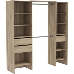 Kit dressing extensible - L192 x P50 x H205 cm - Décor Chene Kronberg