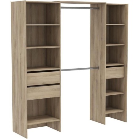 Kit dressing extensible - L192 x P50 x H205 cm - Décor Chene Kronberg