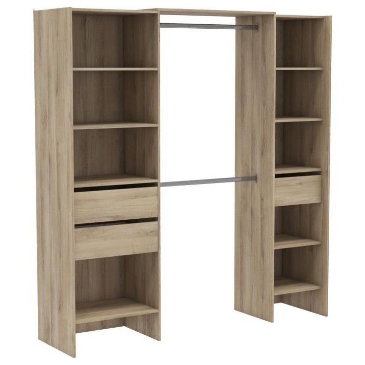 Kit dressing extensible - L192 x P50 x H205 cm - Décor Chene Kronberg - MIAMI Kit dressing extensible - L192 x P50 x H205 cm - Décor Chene Kronberg - MIAMI