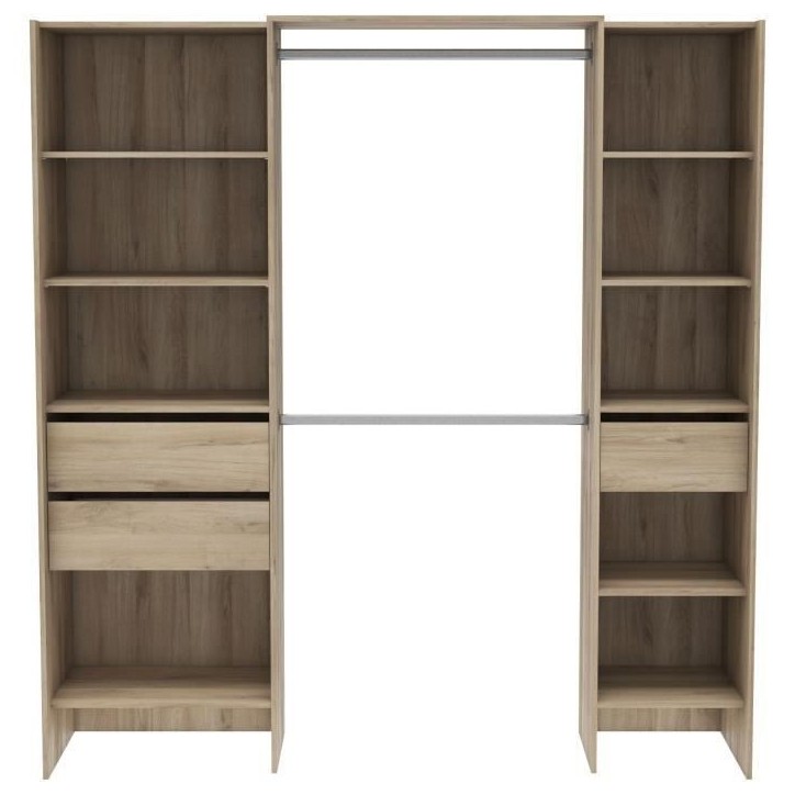 Kit dressing extensible - L192 x P50 x H205 cm - Décor Chene Kronberg - MIAMI Kit dressing extensible - L192 x P50 x H205 cm - Décor Chene Kronberg - MIAMI