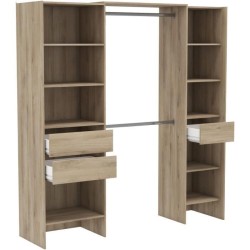 Kit dressing extensible - L192 x P50 x H205 cm - Décor Chene Kronberg