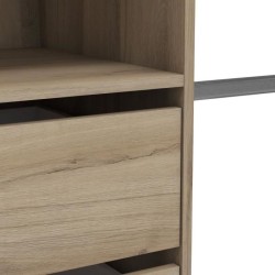 Kit dressing extensible - L192 x P50 x H205 cm - Décor Chene Kronberg