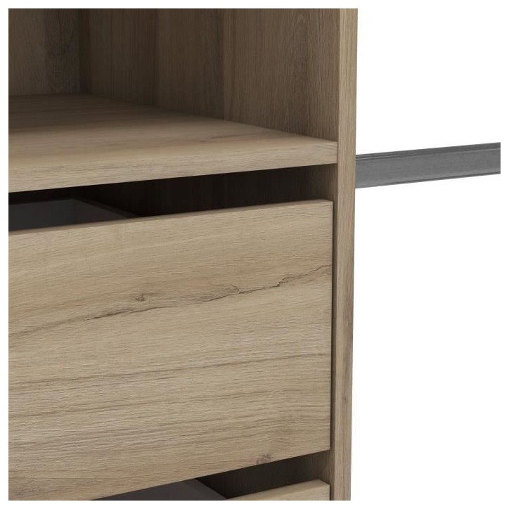 Kit dressing extensible - L192 x P50 x H205 cm - Décor Chene Kronberg - MIAMI Kit dressing extensible - L192 x P50 x H205 cm - Décor Chene Kronberg - MIAMI