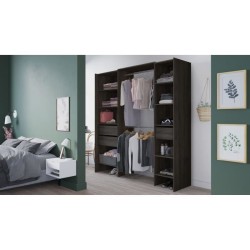 Kit dressing extensible - L192 x P50 x H205 cm - Décor Chene Waterfor