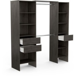 Kit dressing extensible - L192 x P50 x H205 cm - Décor Chene Waterfor