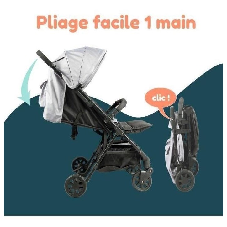 Bambisol - DS209 GRIS NOIR - Poussette Double Cote a Cote | Pour Jumeaux des la Naissance, Pliage Ultra-Compact | Noir Gris Bambisol - DS209 GRIS NOIR - Poussette Double Cote a Cote | Pour Jumeaux des la Naissance, Pliage Ultra-Compact | Noir Gris