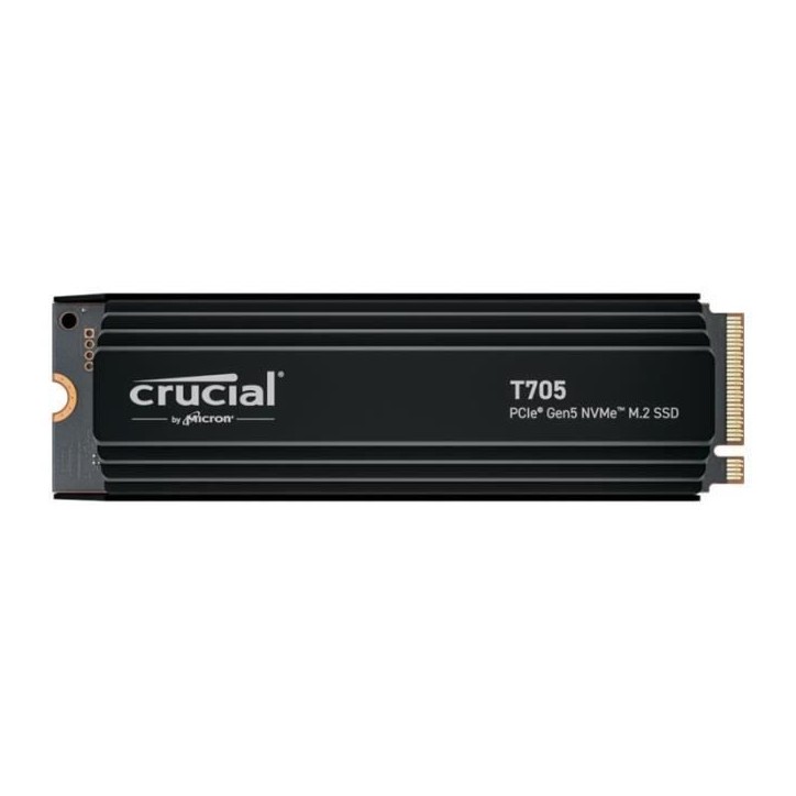 SSD Interne Gaming avec Dissipateur Premium - CRUCIAL - T705 SSD 2To PCIe Gen5 NVMe M.2 (2024) - CT2000T705SSD5 SSD Interne Gaming avec Dissipateur Premium - CRUCIAL - T705 SSD 2To PCIe Gen5 NVMe M.2 (2024) - CT2000T705SSD5