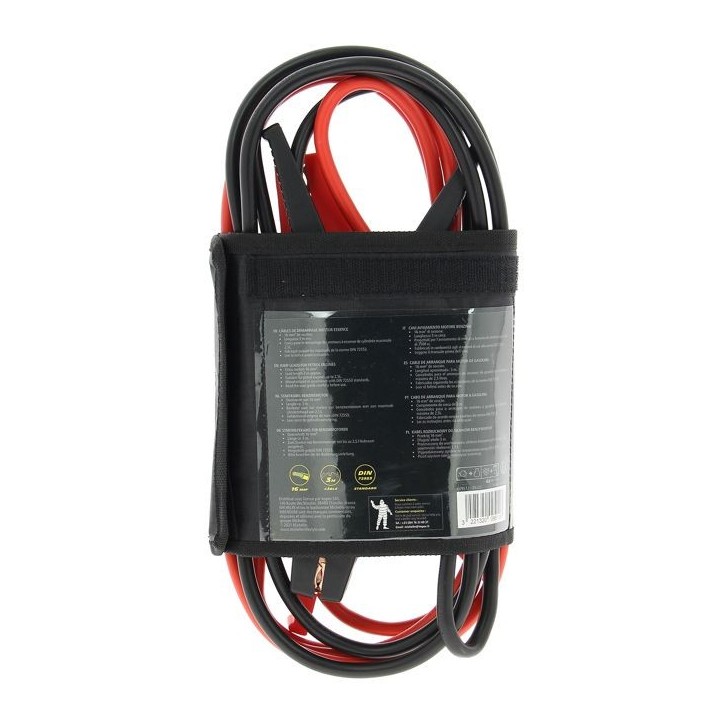 Câbles de démarrage - MICHELIN - 16mm2 de section - longueur de 3m - moteurs a essence de cylindrée maximale 2,5L