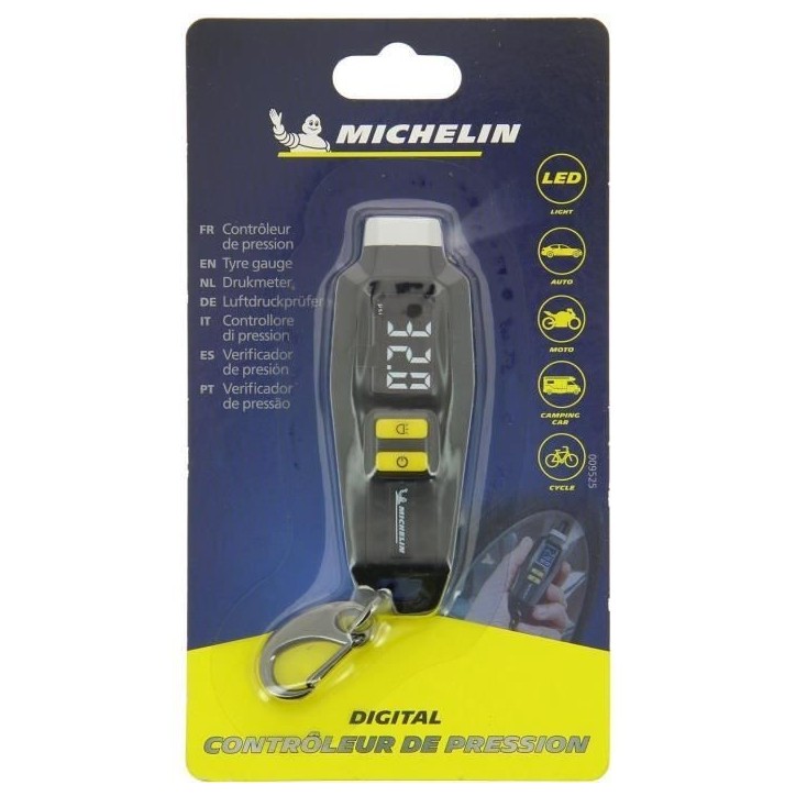 Contrôleur de pression digital de 0.05 bars a 7 bars- MICHELIN - Ecran LCD - Eclairage lampe torche Contrôleur de pression digital de 0.05 bars a 7 bars- MICHELIN - Ecran LCD - Eclairage lampe torche