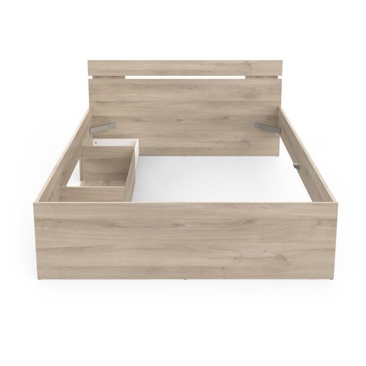 Lit adulte - MICHIGAN - 140 x 200 cm - 2 tiroirs / 1 niche - Chene Kronberg - DEMEYERE Lit adulte - MICHIGAN - 140 x 200 cm - 2 tiroirs / 1 niche - Chene Kronberg - DEMEYERE