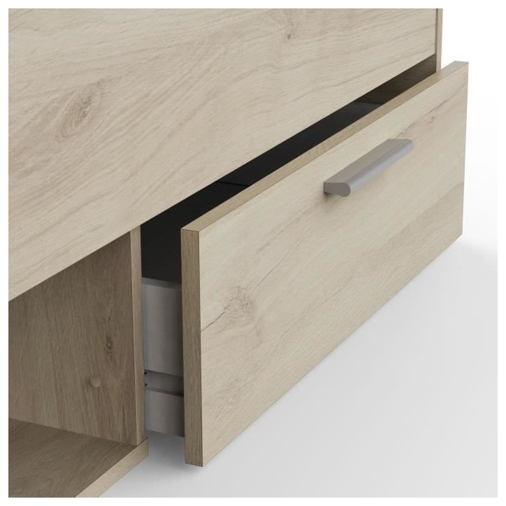Demeyere Lit adulte MICHIGAN - 160 x 200 cm - Mulitiples rangements - Chene brossé Demeyere Lit adulte MICHIGAN - 160 x 200 cm - Mulitiples rangements - Chene brossé