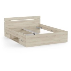 Demeyere Lit adulte MICHIGAN - 160 x 200 cm - Mulitiples rangements -