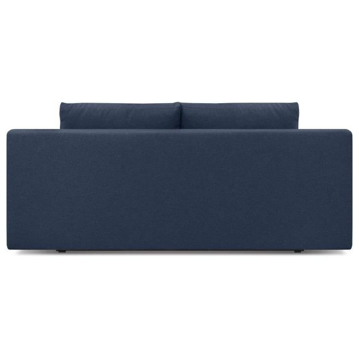 Banquette convertible 3 places MIKA - Tissu bleu foncé - Coffre de rangement - L 192 x H 84 x P 93 cm Banquette convertible 3 places MIKA - Tissu bleu foncé - Coffre de rangement - L 192 x H 84 x P 93 cm
