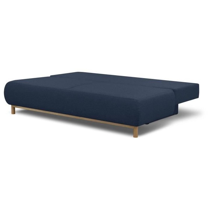 Banquette convertible 3 places MIKA - Tissu bleu foncé - Coffre de rangement - L 192 x H 84 x P 93 cm Banquette convertible 3 places MIKA - Tissu bleu foncé - Coffre de rangement - L 192 x H 84 x P 93 cm