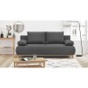 Banquette convertible 3 places MIKA - Tissu gris - Coffre de rangement