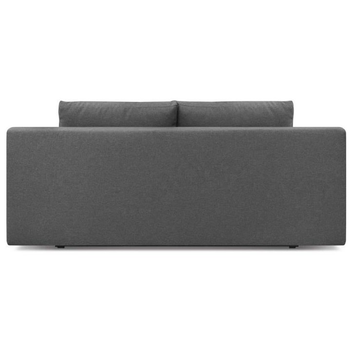 Banquette convertible 3 places MIKA - Tissu gris - Coffre de rangement - L 192 x H 84 x P 93 cm Banquette convertible 3 places MIKA - Tissu gris - Coffre de rangement - L 192 x H 84 x P 93 cm