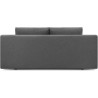 Banquette convertible 3 places MIKA - Tissu gris - Coffre de rangement