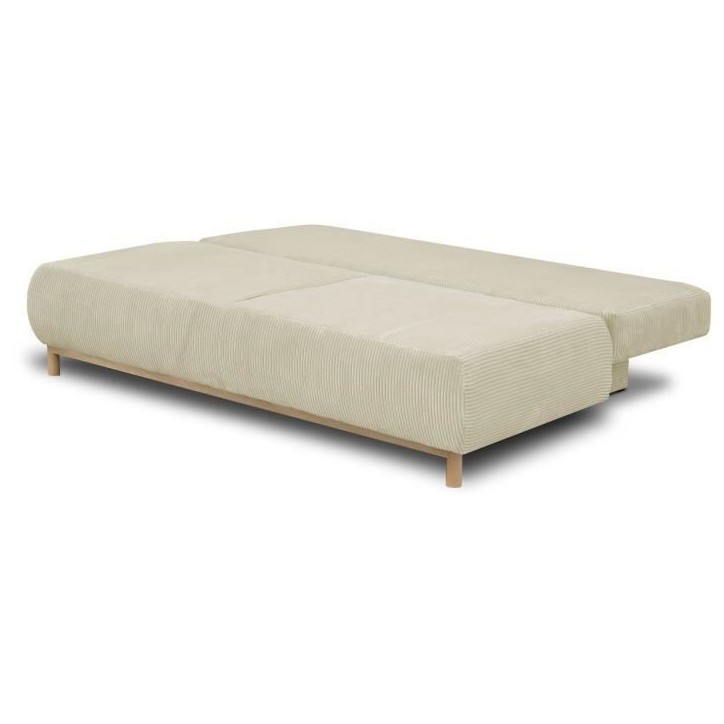 Banquette convertible 3 places MIKA - Velours côtelé Beige - Coffre de rangement - L 192 x H 84 x P 93 cm Banquette convertible 3 places MIKA - Velours côtelé Beige - Coffre de rangement - L 192 x H 84 x P 93 cm