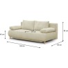 Banquette convertible 3 places MIKA - Velours côtelé Beige - Coffre