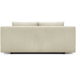Banquette convertible 3 places MIKA - Velours côtelé Beige - Coffre