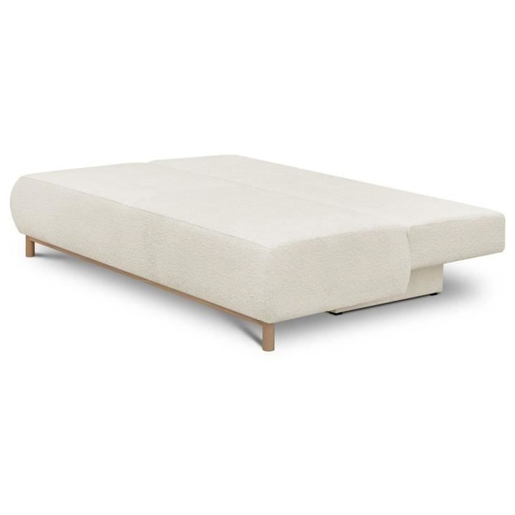 Banquette convertible 3 places MIKA - Tissu Bouclette beige - Coffre de rangement - L 192 x H 84 x P 93 cm Banquette convertible 3 places MIKA - Tissu Bouclette beige - Coffre de rangement - L 192 x H 84 x P 93 cm