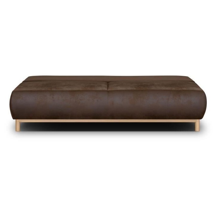Canapé convertible - 3 places - MIKA - Tissu vintage cuir vieilli Marron foncé - Coffre - 192 x 84 x 93 cm Canapé convertible - 3 places - MIKA - Tissu vintage cuir vieilli Marron foncé - Coffre - 192 x 84 x 93 cm