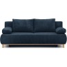 Banquette convertible 3 places MIKA - Velours côtelé bleu foncé - C