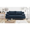 Banquette convertible 3 places MIKA - Velours côtelé bleu foncé - C