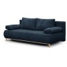 Banquette convertible 3 places MIKA - Velours côtelé bleu foncé - C