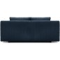 Banquette convertible 3 places MIKA - Velours côtelé bleu foncé - Coffre de rangement - L 192 x H 84 x P 93 cm