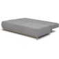 Banquette convertible 3 places MIKA - Velours côtelé gris clair - Coffre de rangement - L 192 x H 84 x P 93 cm
