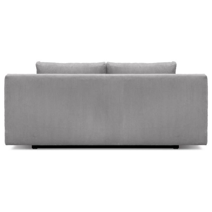Banquette convertible 3 places MIKA - Velours côtelé gris clair - Coffre de rangement - L 192 x H 84 x P 93 cm Banquette convertible 3 places MIKA - Velours côtelé gris clair - Coffre de rangement - L 192 x H 84 x P 93 cm