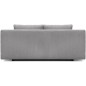 Banquette convertible 3 places MIKA - Velours côtelé gris clair - Coffre de rangement - L 192 x H 84 x P 93 cm