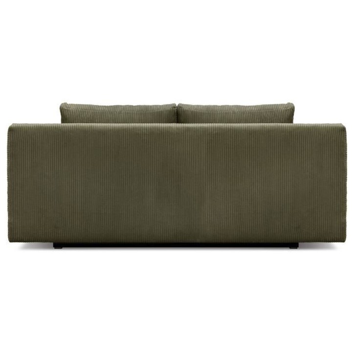 Banquette convertible 3 places MIKA - Velours côtelé vert kaki - Coffre de rangement - L 192 x H 84 x P 93 cm Banquette convertible 3 places MIKA - Velours côtelé vert kaki - Coffre de rangement - L 192 x H 84 x P 93 cm
