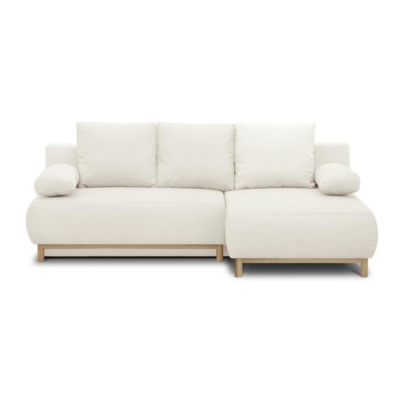 Canapé d'angle droit convertible - 3 places - MIKA - Tissu bouclettes Canapé d'angle droit convertible - 3 places - MIKA - Tissu bouclettes