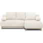 Canapé d'angle droit convertible - 3 places - MIKA - Tissu bouclettes écru - Coffre de rangement - 192 x 84 x 93 cm
