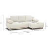 Canapé d'angle droit convertible - 3 places - MIKA - Tissu bouclettes