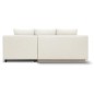 Canapé d'angle droit convertible - 3 places - MIKA - Tissu bouclettes écru - Coffre de rangement - 192 x 84 x 93 cm
