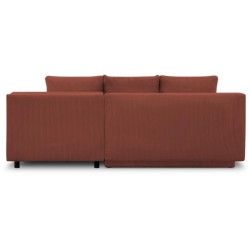 Canapé d'angle droit convertible - 3 places - MIKA - Tissu velours c