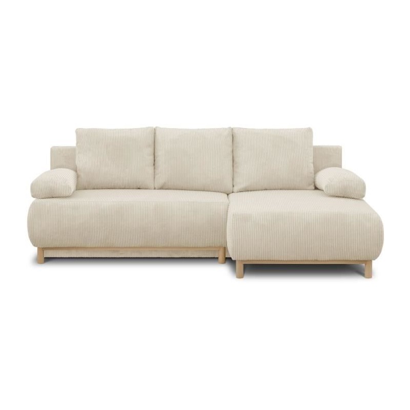 Canapé d'angle droit convertible MIKA 3 places - Velours côtelé bei Canapé d'angle droit convertible MIKA 3 places - Velours côtelé bei