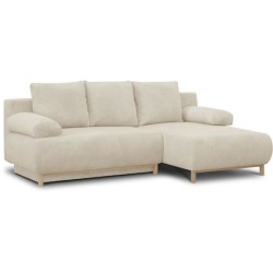 Canapé d'angle droit convertible MIKA 3 places - Velours côtelé bei