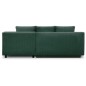 Canapé d'angle droite convertible - 3 places - MIKA - Tissu velours côtelé vert foncé - Coffre de rangement - 192 x 84 x 93