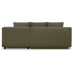 Canapé d'angle droit convertible - 3 places - MIKA - Tissu velours c