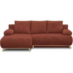 Canapé d'angle gauche convertible - 3 places - MIKA - Tissu velours c