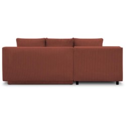 Canapé d'angle gauche convertible - 3 places - MIKA - Tissu velours c