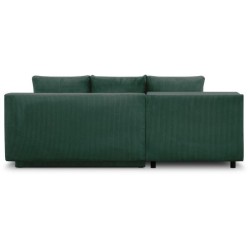 Canapé d'angle gauche convertible - 3 places - MIKA - Tissu velours c