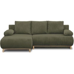 Canapé d'angle gauche convertible - 3 places - MIKA - Tissu velours c