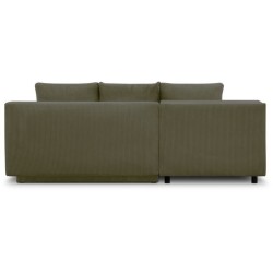 Canapé d'angle gauche convertible - 3 places - MIKA - Tissu velours c
